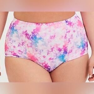 Torrid Pink and Purple Tie-Dye Bikini Bottoms